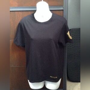True Religion Black Tee with Gold Logo Sz Medium